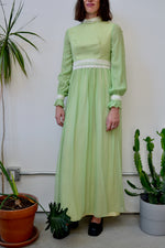 Honeydew Regency Seventies Gown