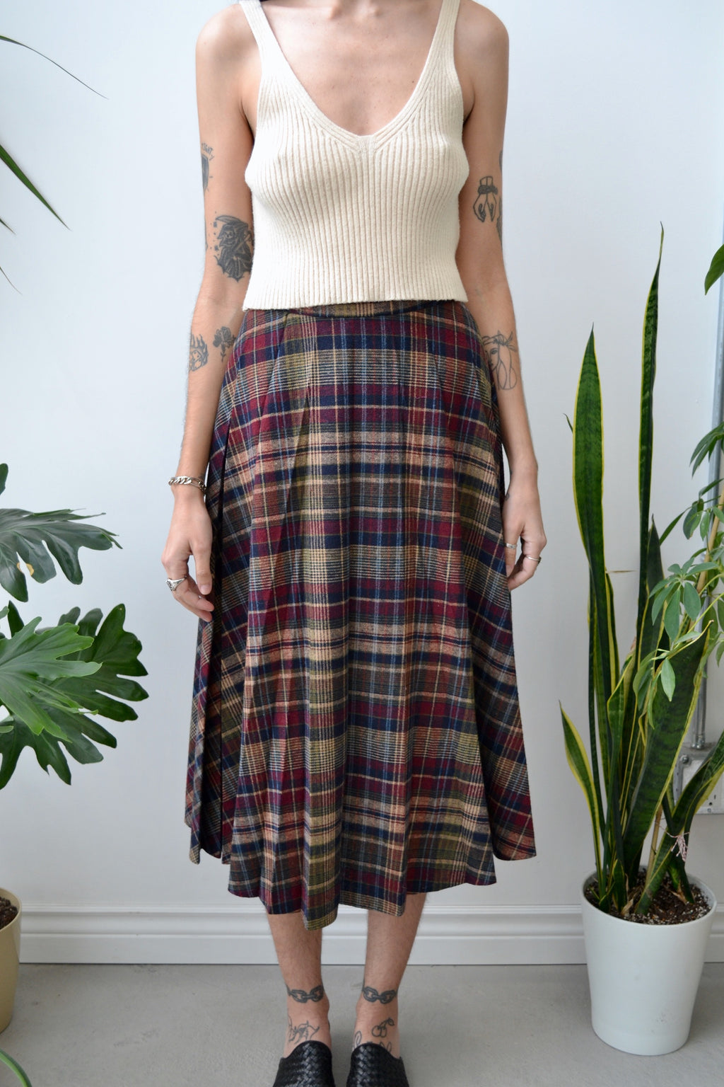Soft Autumn Plaid Skirt