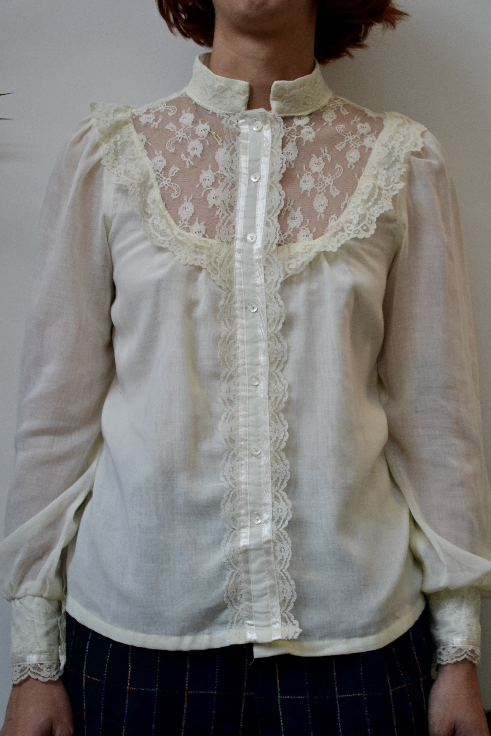 Lace Yoke Gunnies Blouse