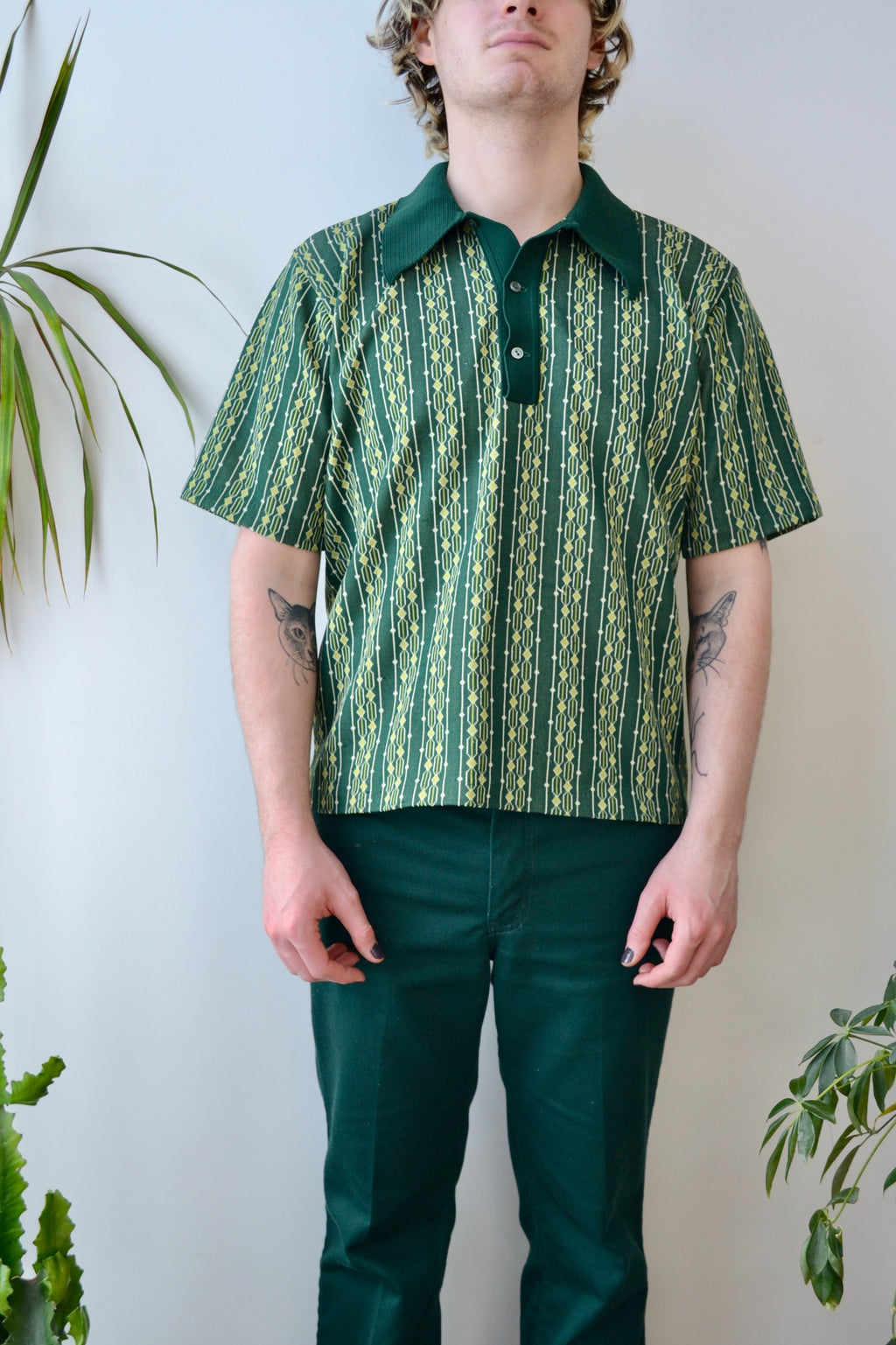 60s/70s Patterned Polo