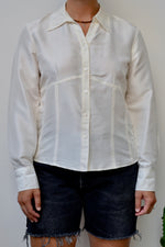 Nineties Cream Silk Blouse