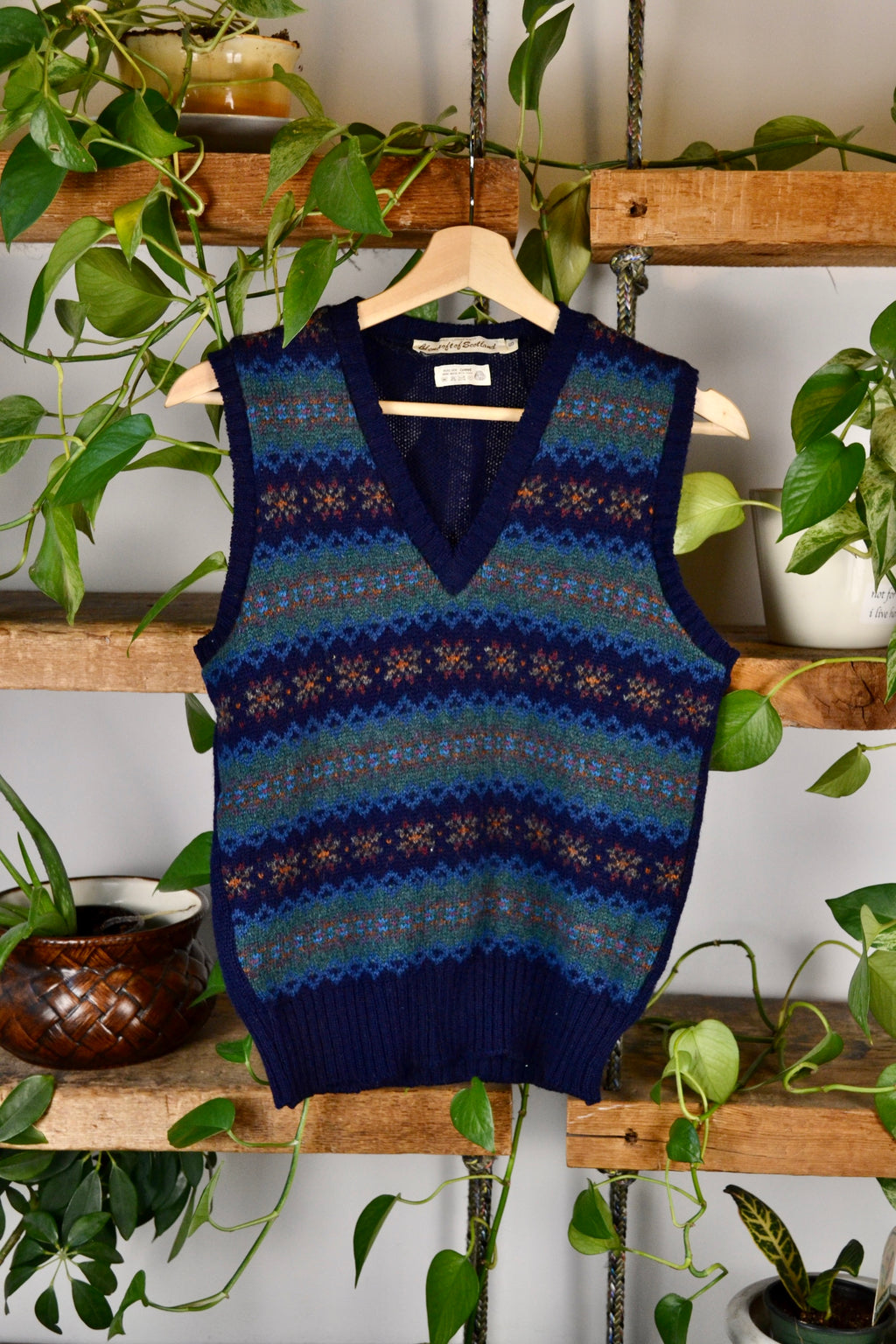 70s Hand Loom Knit Sweater Vest