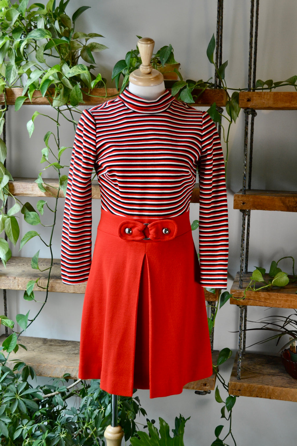 60s/70s Striped Knit Dress