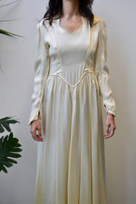 30s/40s Cream Satin Wedding Dress