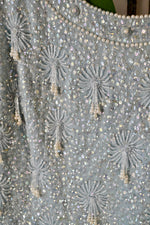 60s Aqua Beaded Top