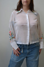 Gauzy 70s Embroidered Blouse