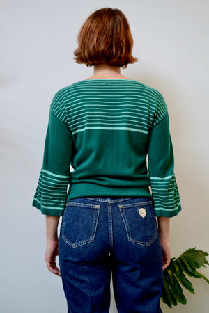 Miss K Green Striped Knit