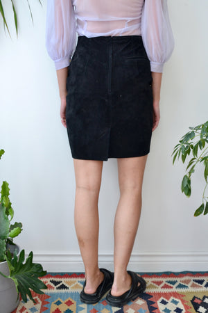 Black Suede Mini Skirt