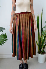 70's Rainbow Pleated Skirt