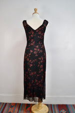 90s Slinky Stretchy Floral Dress