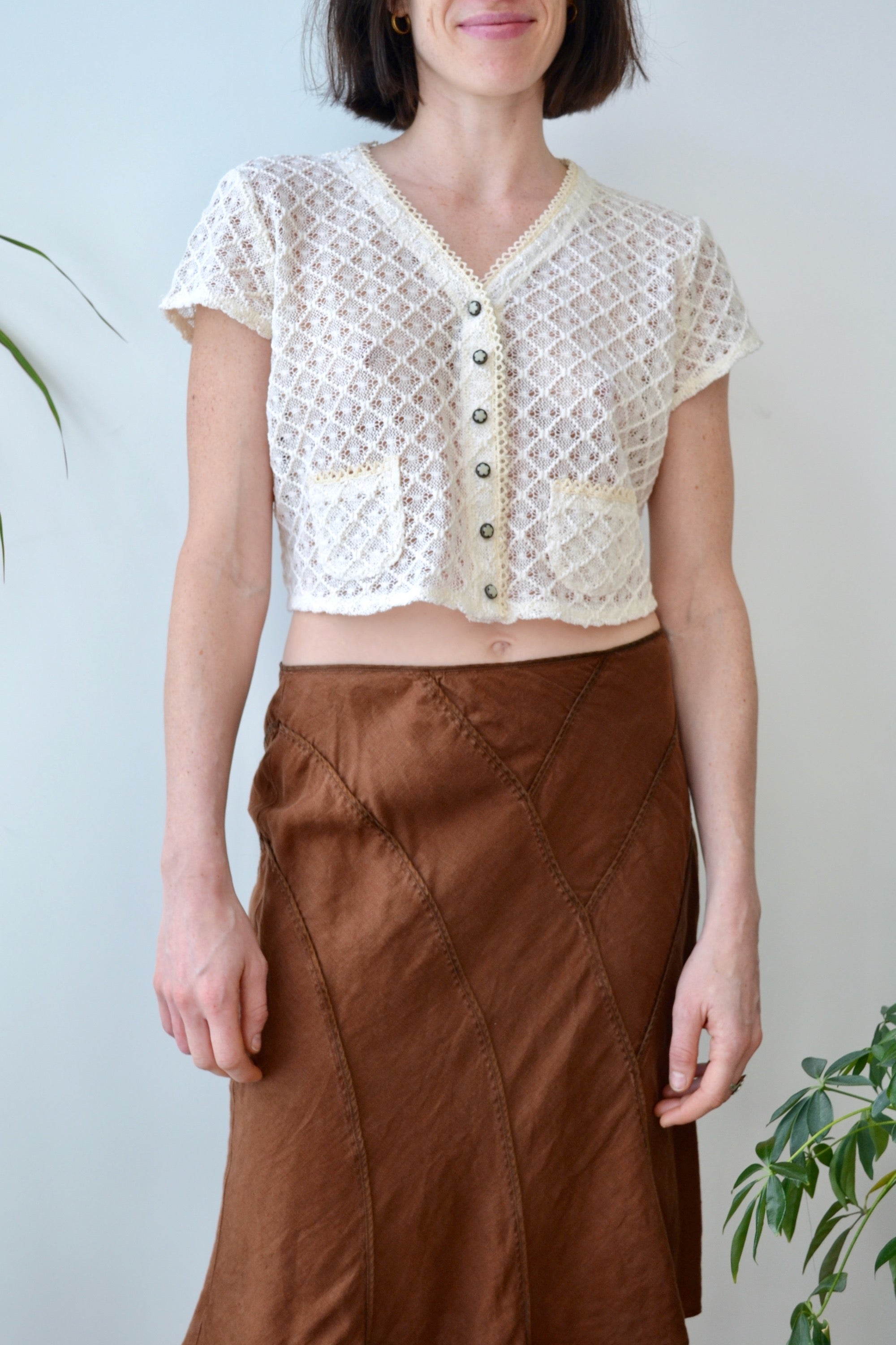 Cream Crochet Crop