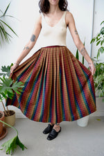 70's Rainbow Pleated Skirt