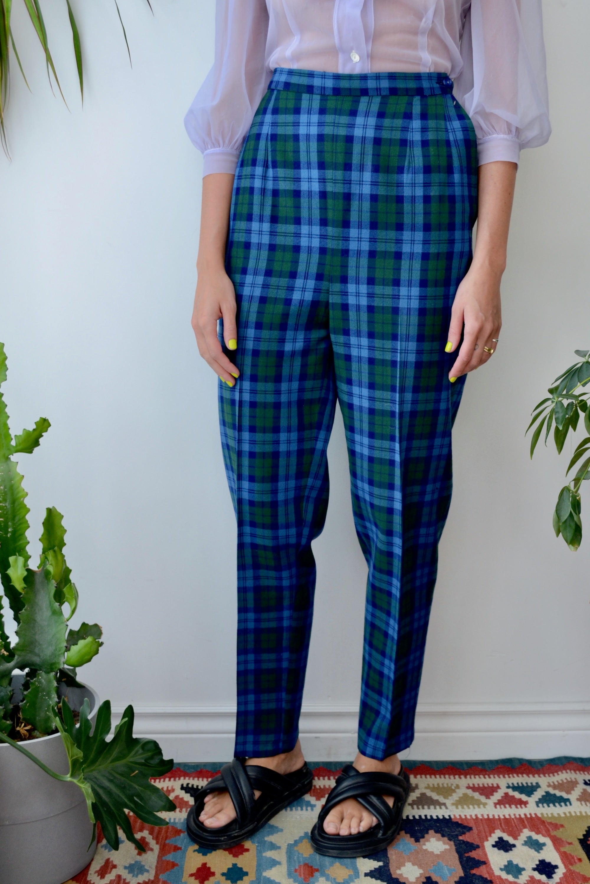 50s/60s Plaid Trousers