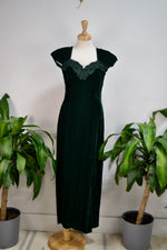 Eighties Emerald Velvet Cocktail Dress