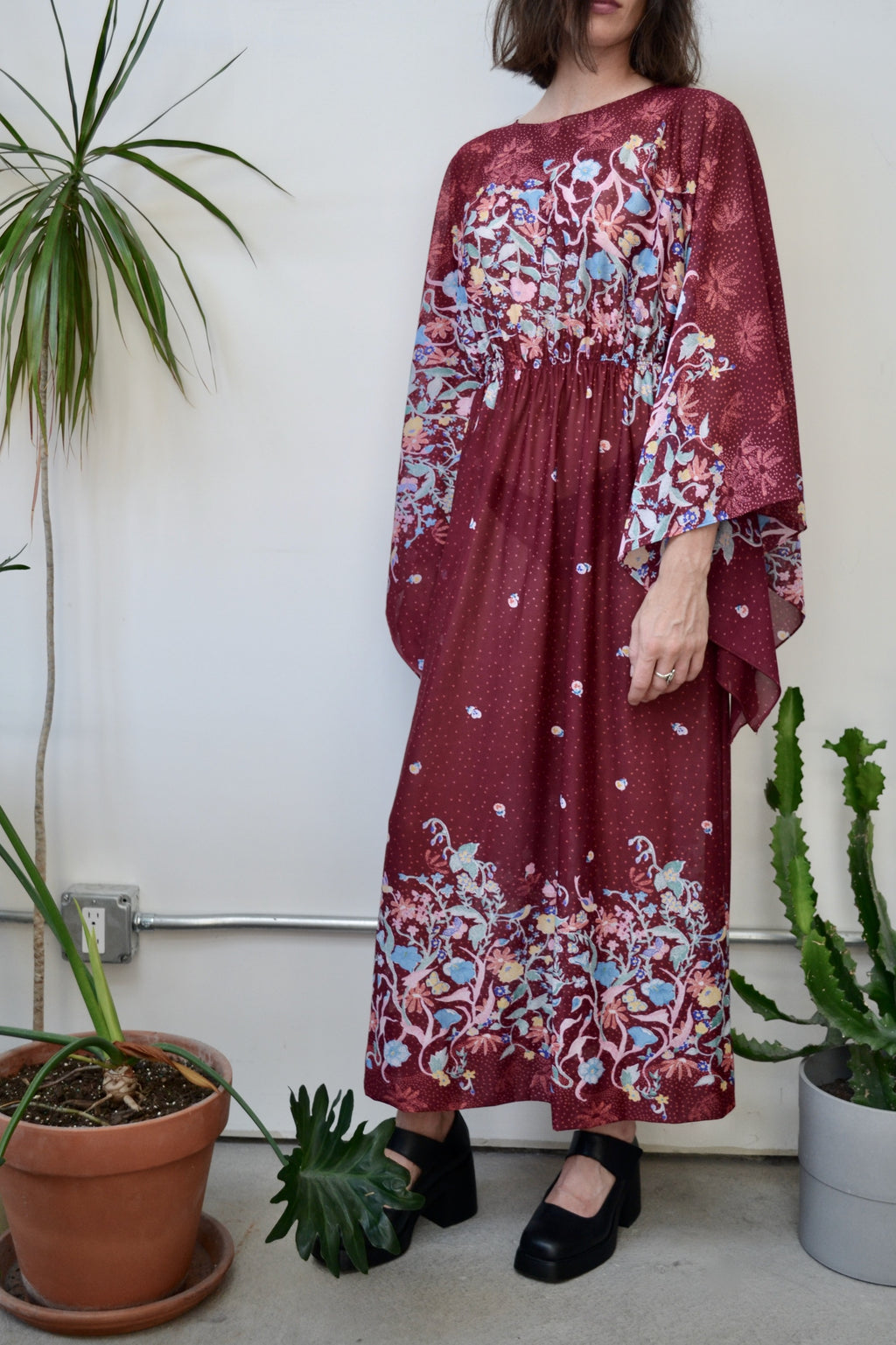 Floral Semi-Sheer Dress