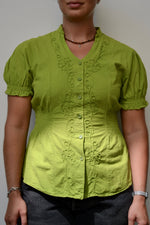 Lime Green Floral Dream Blouse