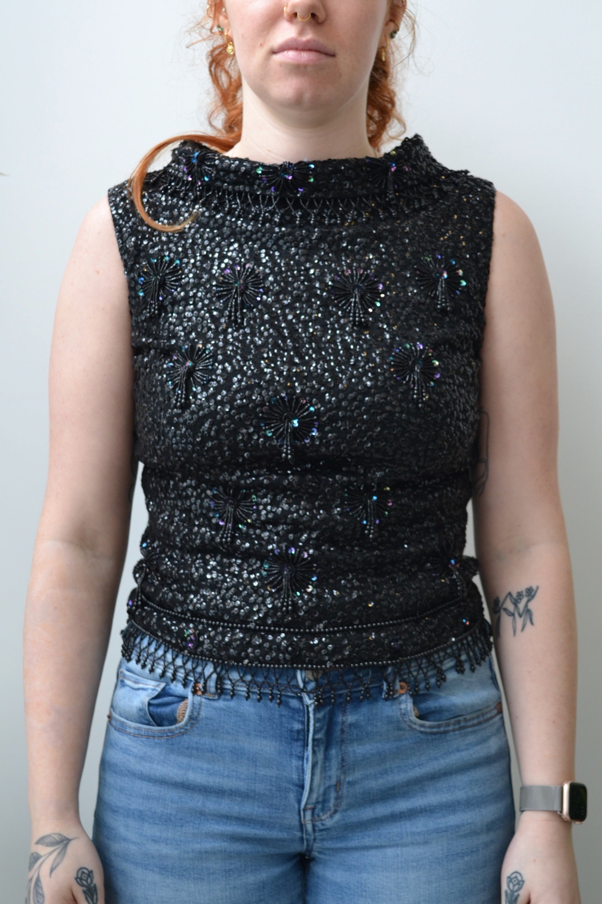 60s Iridescent Sequin Top