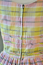 50s Cotton Spring Plaid Day Dress