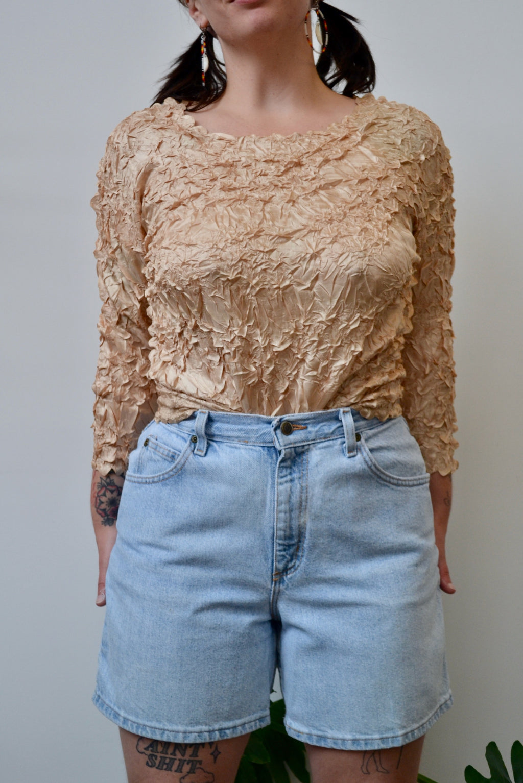 Champagne Crinkle Top