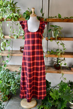 Seventies Plaid Maxi Dress