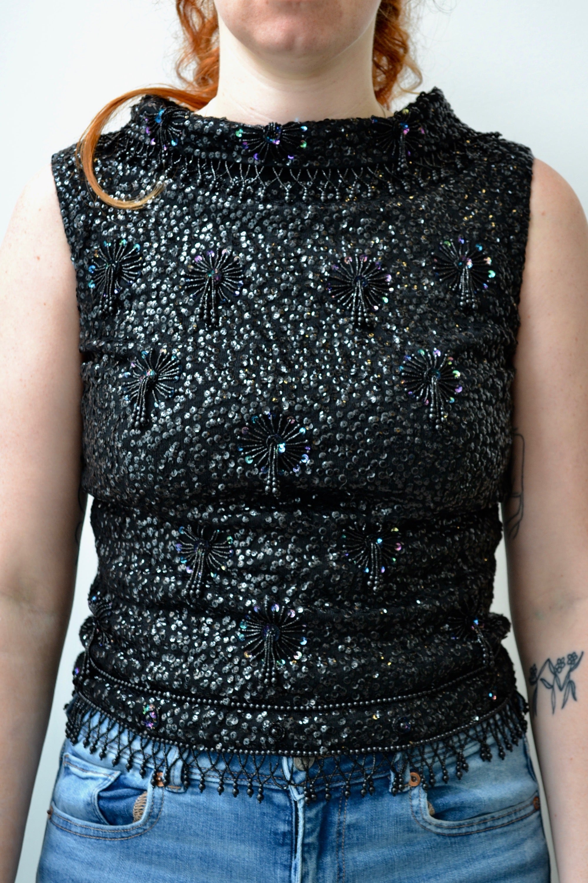 60s Iridescent Sequin Top