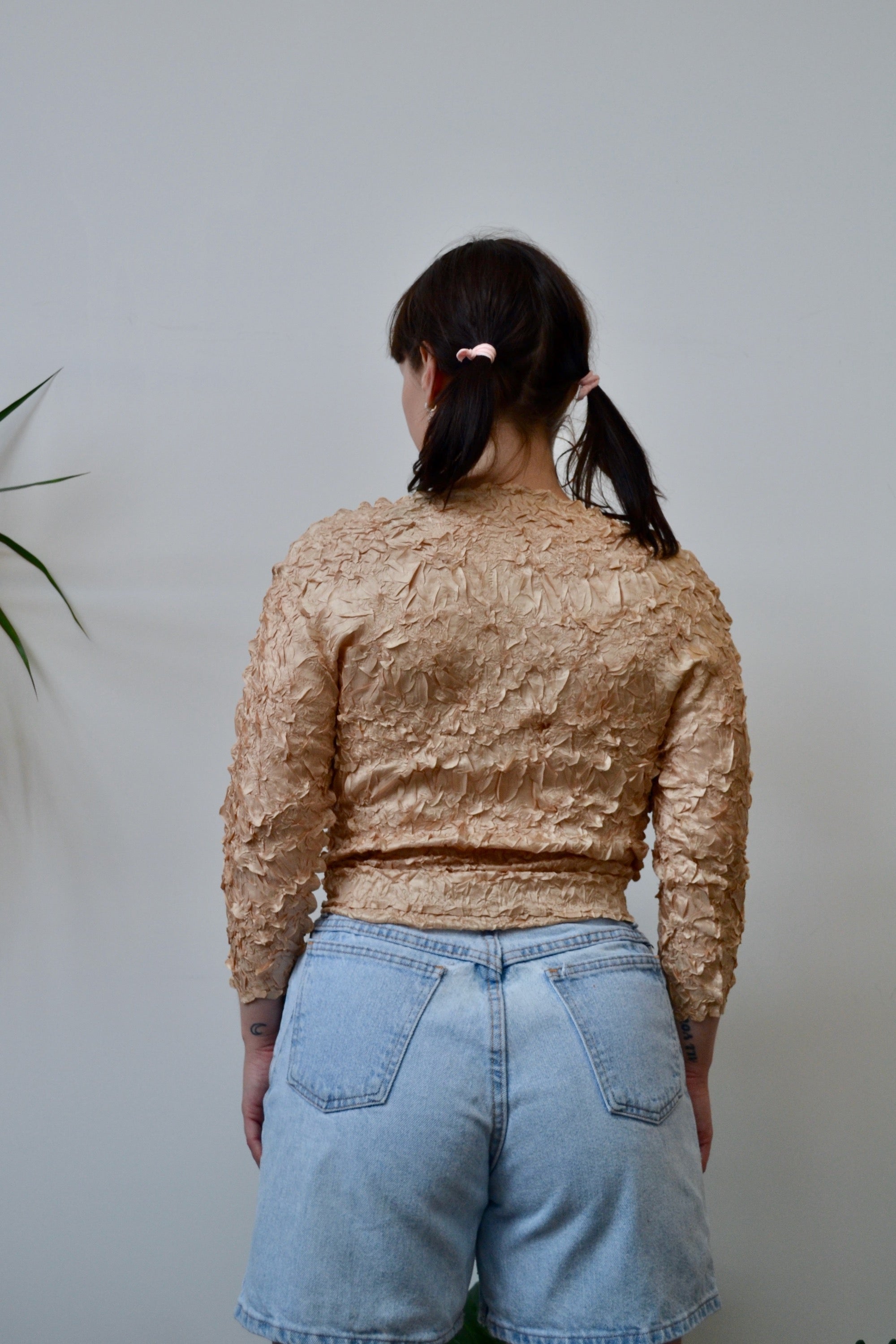 Champagne Crinkle Top