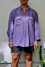 Purple Silk Button Up