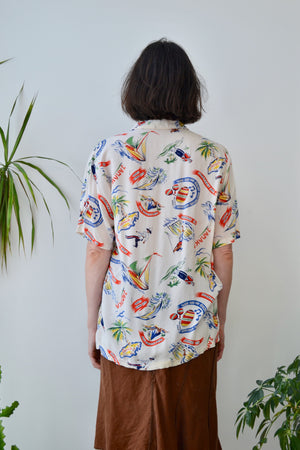 Nineties Jamaica Souvenir Rayon Button Up