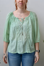 Frosty Mint Indian Cotton Blouse