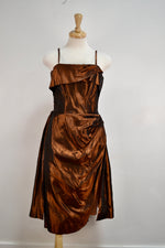 50s Bronze Goddess Party Dress