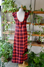Seventies Plaid Maxi Dress