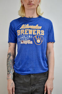 1982 Threadbare World Series Milwaukee Brewers Tee