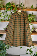 Gorgeous Olive Green Woven Cape Coat