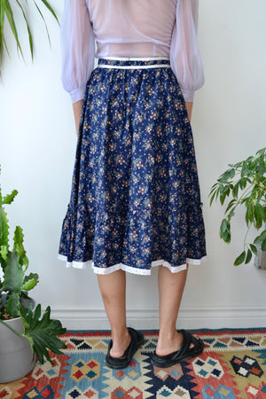 Navy Floral Prairie Skirt