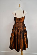 50s Bronze Goddess Party Dress