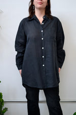 Coveted Black Linen Button Up