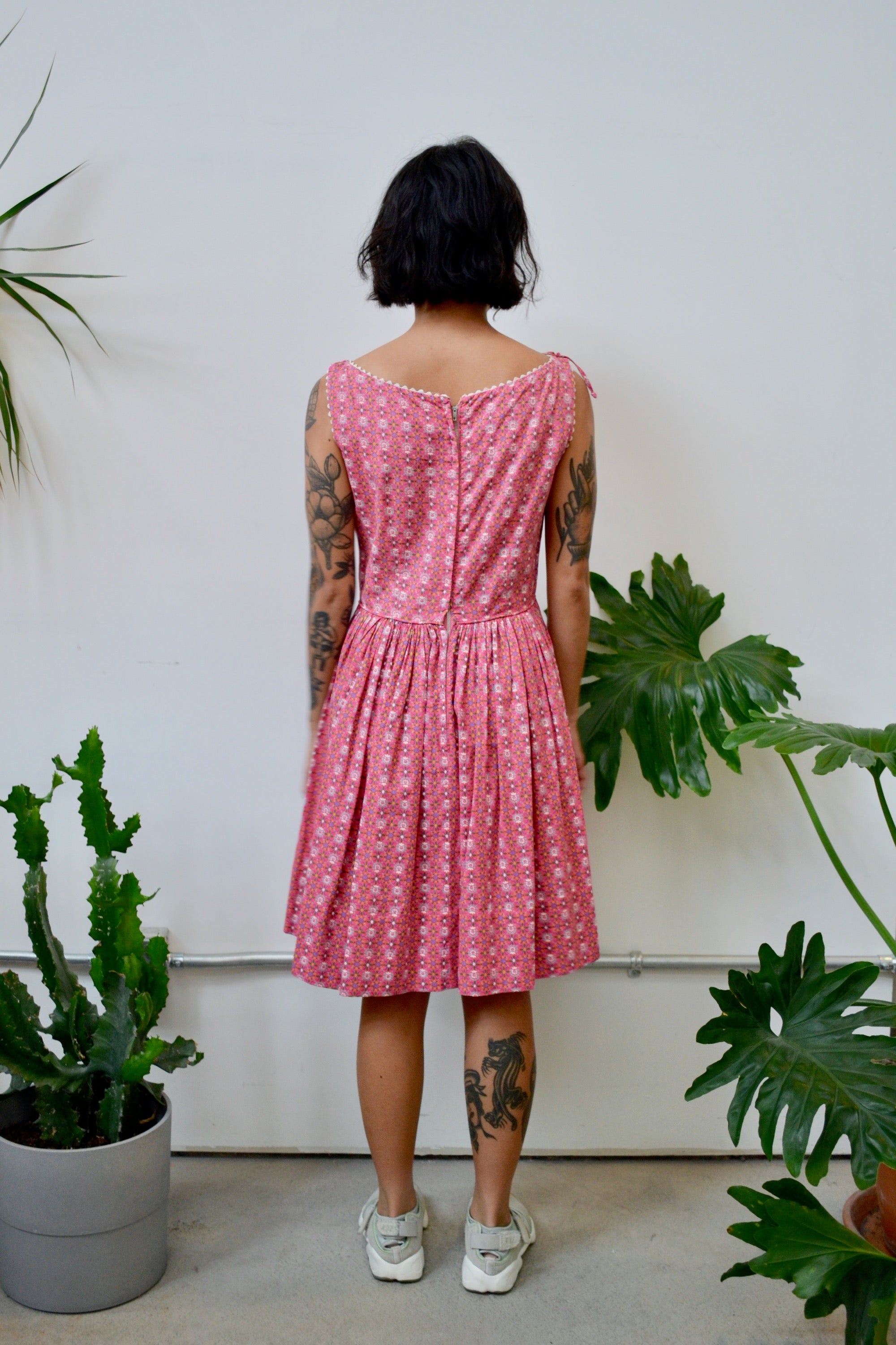 50s Pink Picnic Dress