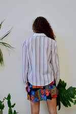 Purple Striped Blouse