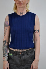 Navy Blue Pendy Knit Sweater Vest