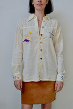 Gauzy Embroidered Western Shirt