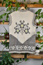 Adorable Floral Knit Wool Vest