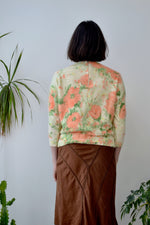 Sixties Spring Floral Angora Sweater