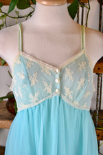Aqua Nylon Night Gown