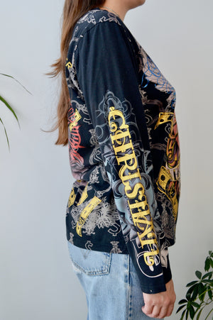 Allover Print "Christian Audigier" Long Sleeve