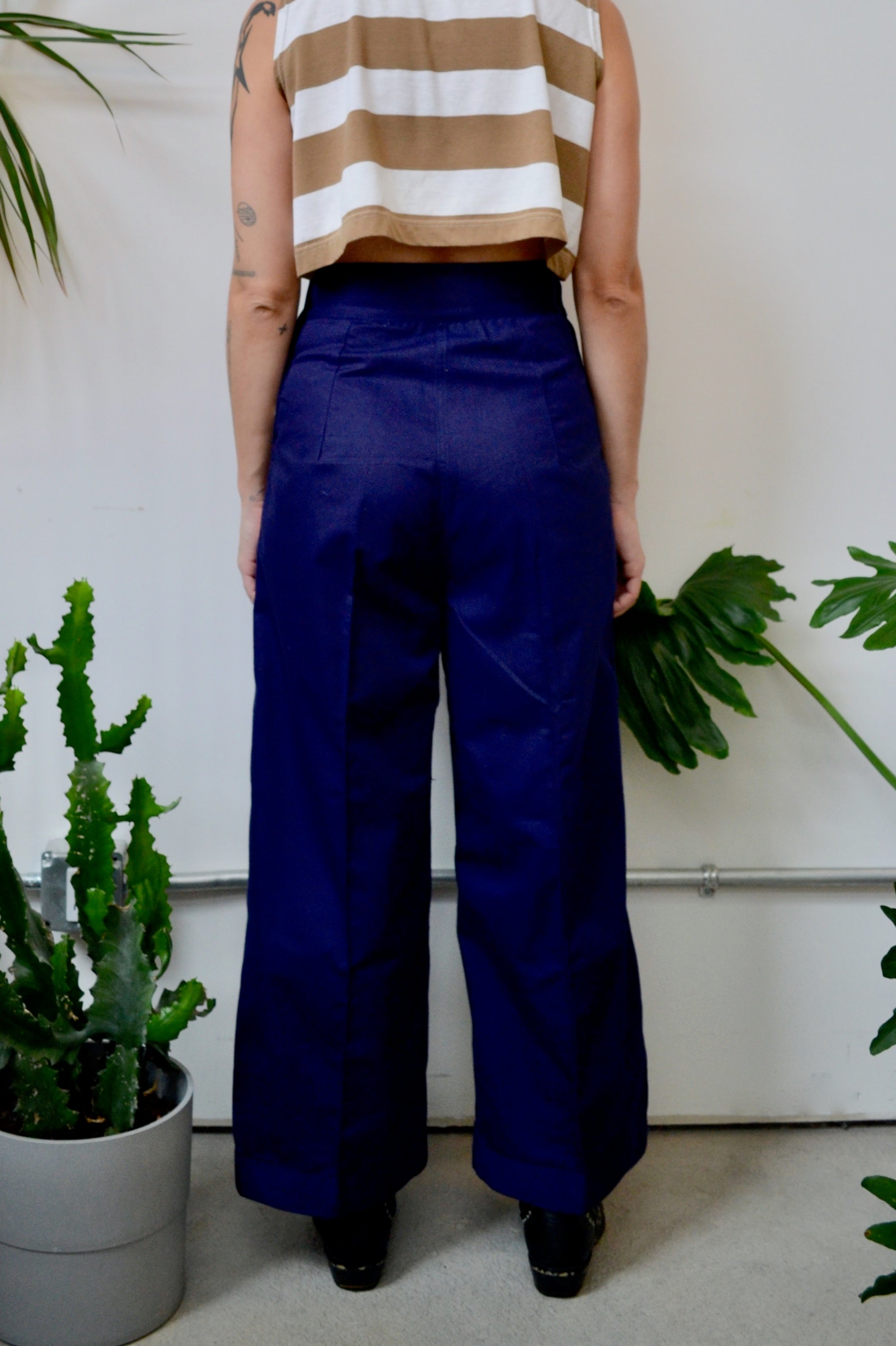 She Sells Sea Shells Navy Blue Trousers