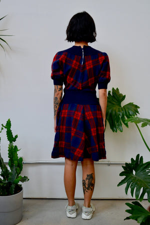 R&B Plaid Wool Dress