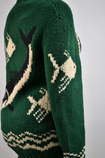 50's Mary Maxim "Anglers Pride" Knit Cardigan