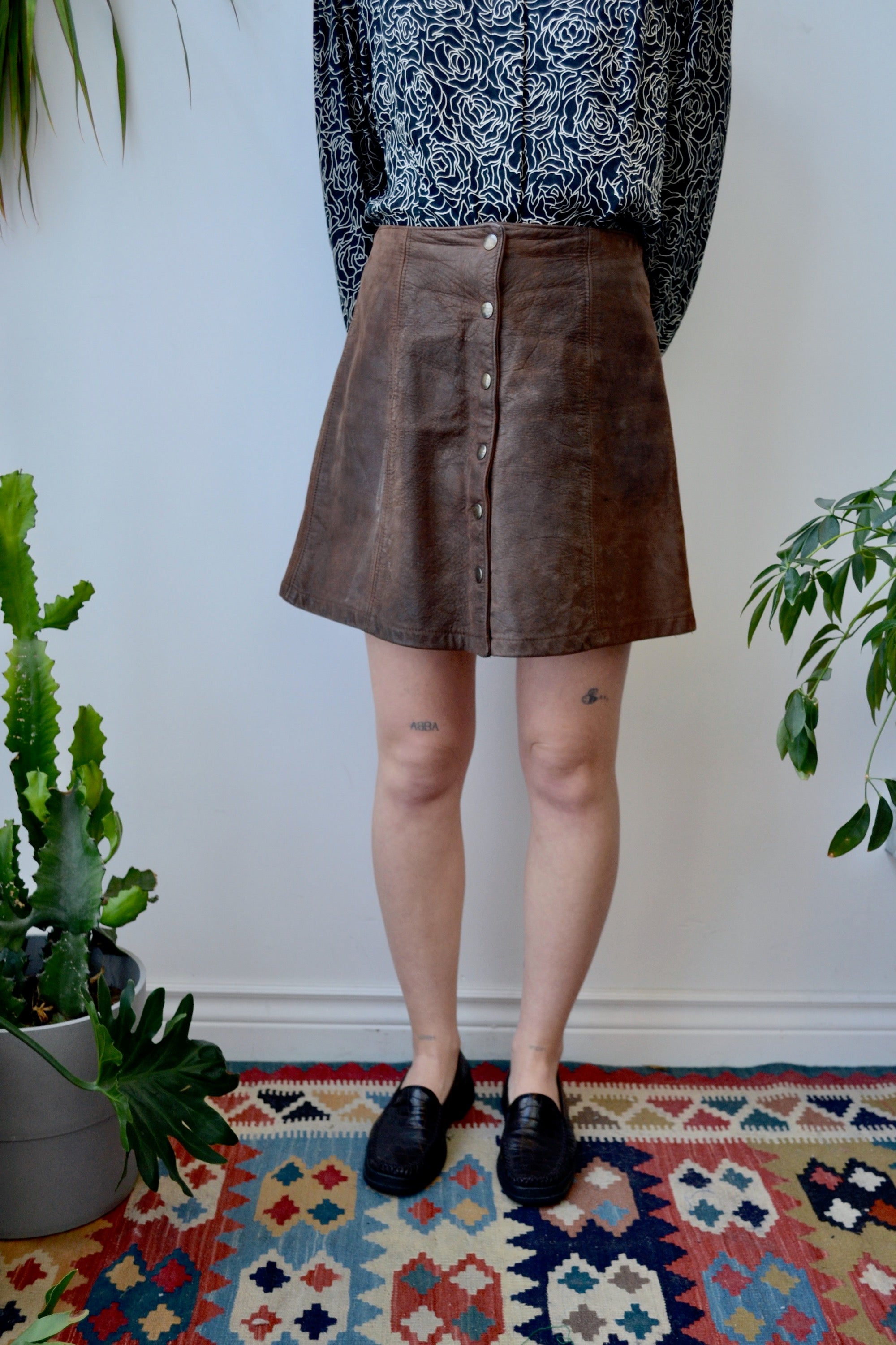 Seventies Leather Mini Skirt