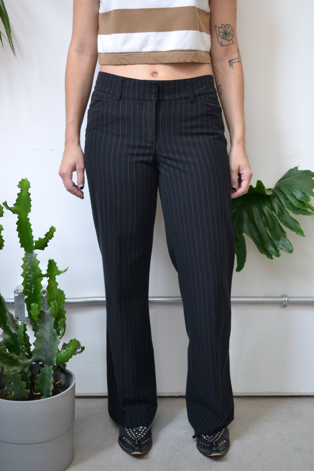 Y2K Pinstripe Low Risers