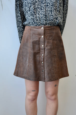 Seventies Leather Mini Skirt